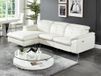 Vente-unique Relax Hoekbank LISMORE - Wit - Buffelleer - Hoek links - Elektrisch