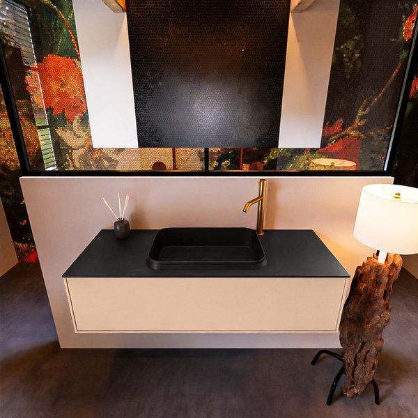 Mondiaz ERIN 120cm badmeubelset Rosee met 1 lade + Wastafel RIDGE Urban