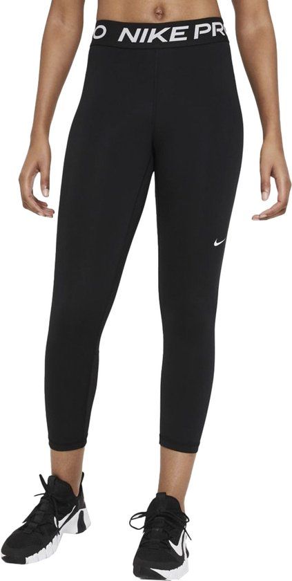 Nike Pro 365 Cropped Tight Sportlegging Vrouwen - Zwart/Wit - Maat S