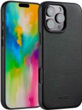 Accezz Leather Backcover Geschikt voor iPhone 16 Pro Max - Geschikt voor MagSafe - Black