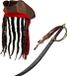 Boland Piraten set - hoed met vlechten - zwaard - 68 cm - piraten thema - carnaval