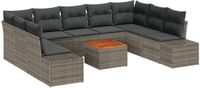 vidaXL Tuinbank - Set - 10 - st - Grijs