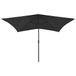 Maison Exclusive Parasol avec éclairage LED et mât en acier, noir, 2x3 mètre
