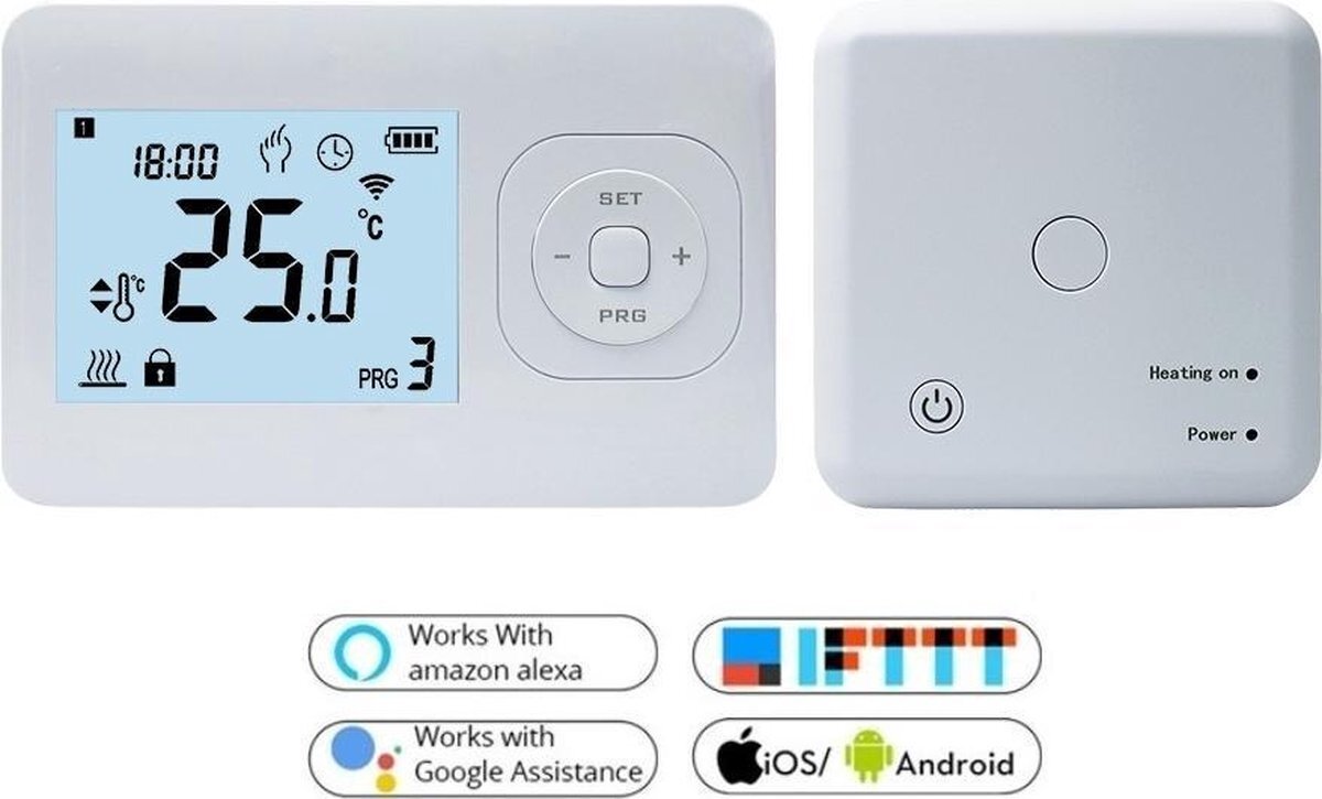 Quality Heating QH Basic Wifi infrarood verwarming draadloze thermostaat met compacte opbouw ontvanger