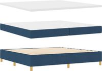 vidaXL Lit boxspring avec tête de lit bleu 200 x 200 cm tissu