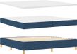 vidaXL Lit boxspring avec tête de lit bleu 200 x 200 cm tissu