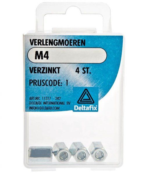 Deltafix Verlengmoer staal verz m8