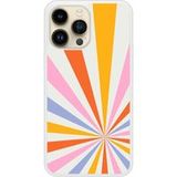 Apple Bedrukt siliconen hoesje compatibel met iPhone 14 Pro Max Circle rainbow