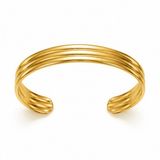 Cilla Jewels Goudkleurige Damesarmband - Ribbelprofiel