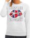 Bellatio Decorations Kiss me I am English sweater grijs dames - feest trui dames - Engeland kleding M