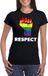Bellatio Decorations Respect LGBT shirt met regenboog vuist zwart dames - LGBT/ Lesbische shirts S