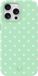 AVY Hoesje geschikt voor Apple iPhone 15 Pro Max | Mint Breeze | Polka Dots | Matcha & Wit | Hard Shell Back Cover | Compatibel met MagSafe & Qi2