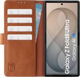 Rosso Deluxe Echt Leer Hoesje Geschikt voor Samsung Galaxy Z Fold 8 Ultra | Portemonnee Book Case | Bruin