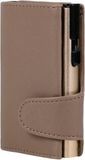 Clicksafe pasjeshouder - RFID - 8 pasjes - kunstleer/aluminium - beige/champagne - JU-963106