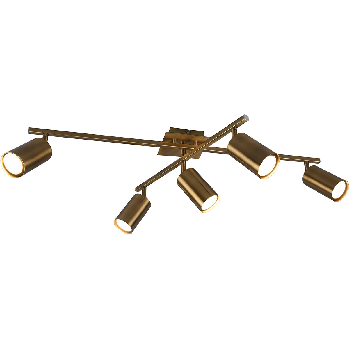 BES LED LED Plafondspot - Trion Monla - GU10 Fitting - 6-lichts - Rond - Antiek Koper - Aluminium
