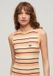 Superdry Geribde, aansluitende midi-jurk Dames Varsity Orange Stripe