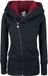 R.E.D. by EMP R.E.D. Rock-Engineered Design Zwart jack met capuchon van teddybont - Dames - 5XL