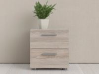 POPEI Table de chevet 2 tiroirs truffe