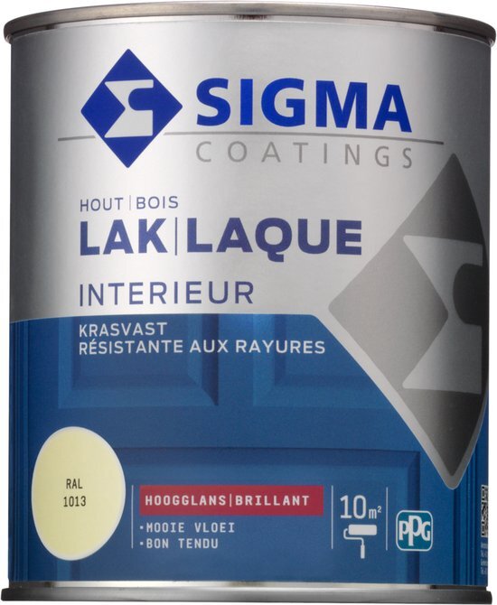 Sigma lak interieur 1013 parelwit hoogglans 750 ml