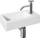 Differnz Hura Fonteinset Voor Toilet - Keramiek - Gebogen Kraan Met Kruisgreep - Chroom - 40 x 22 x 9 cm