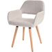 Générique HWC Set van 6 eetkamerstoelen HWC-A50 II, keukenstoel, retro jaren 50 ontwerp ~ textiel, crème/grijs, lichte poten