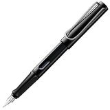 LAMY safari black vulpen - met ergonomische grip en gepolijste staalpen voor linkshandigen (LH) in schrijfdikte M