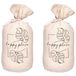 Giftdecor Deurstopper - 2x - 1 kilo - beige - canvas - Happy place - D13 x H26
