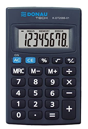 Donau Calculator TECH/K-DT2086-01 - Zwart - 8-cijferig