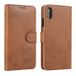 Étui portefeuille vintage 2-en-1 pour iPhone XS Max avec rabat détachable - Marron
