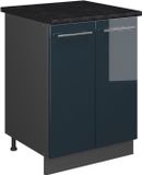 Vicco Wastafelkast Fame-Line, Donkerblauw hoogglans/Antraciet, 60 cm