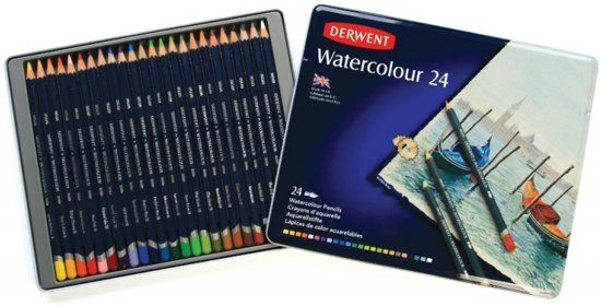 Derwent Watercolour 24 aquarelpotloden in blik - 5010255784520