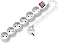 Value 6-voudige stekkerdoos UTE, met aan/uit schakelaar, wit, 1,5 m