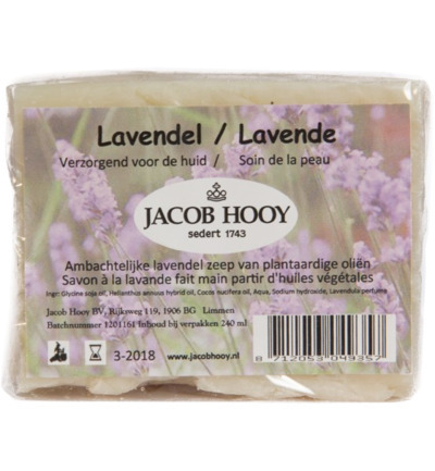 Jacob Hooy Lavendel zeep niet vloeibaar 240 ML