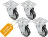AMIG zwenkwiel/transportwiel - 4x - D125mm - rubber - 120kg draagvermogen - rollager