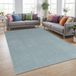 TapisTrend Harig tapijt Blauw 120 cm rond