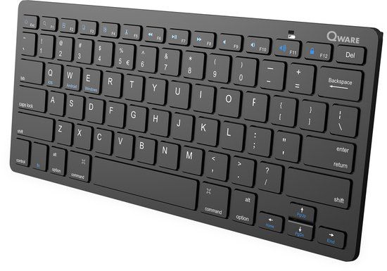 Qware Woodstock Draadloos Bluetooth Toetsenbord - Zwart - QWERTY US Layout