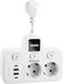 Multiprise avec USB - 2 prises multiples - Gain de place avec interrupteurs indépendants - PD20W et QC3.0