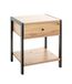 HAKU Console eiken, zwart, MDF, metaal - Maat: B 48 cm x H 60 cm x D 43 cm, Stijl: Modern
