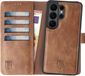 Rosso Element Geschikt voor Samsung Galaxy S26 Ultra | Uitneembaar 2-in-1 Hoesje | Luxe Portemonnee | Back Cover en Book Case | Pasjeshouder | Bruin