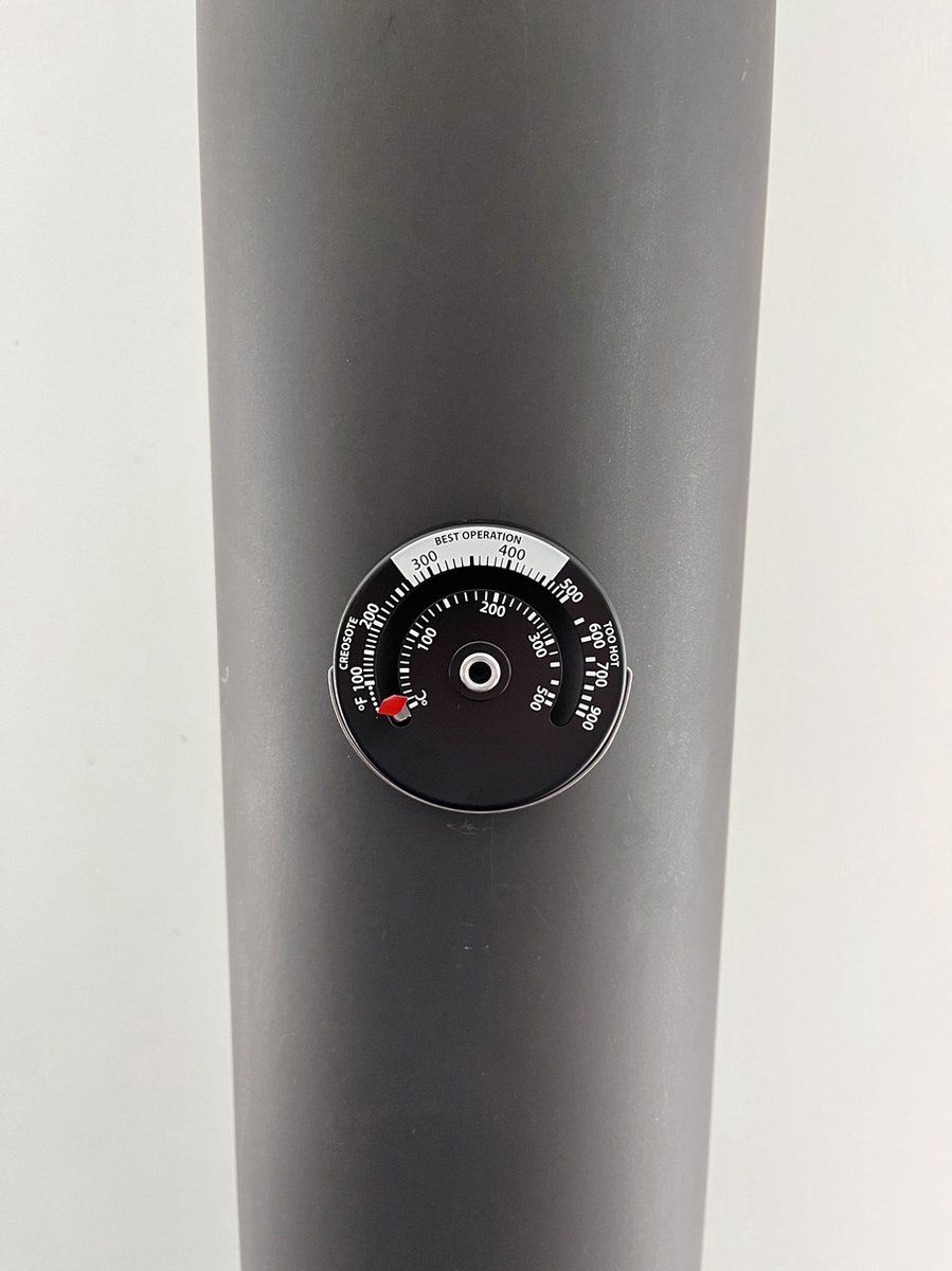 WOLFF MOUNT Magnetische pijp Thermometer - Zwart/Wit/Rood - Voor Kachelpijp