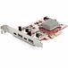StarTech.com 4-Port USB PCIe Kaart - 10Gbps USB PCI Express Uitbreidingskaart met 2 Controllers - 2x USB-C & 2x USB-A ports (USB 3.2 Gen 2)