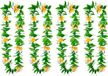 Boland Hawaii krans/slinger - 4x - Tropische kleuren mix groen/wit - Bloemen hals slingers