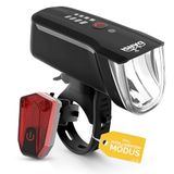 DANSI LED Licht Set - StVZO goedgekeurde fietslamp met 60, 30 & 15 Lux | LED fietslamp voor+achter |Automatische lichtinstelling & Toolless bevestiging| Regenbestendig