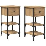 vidaXL Nachtkastje - 2 stuks - Bruin - 33,5 x 36 x 70 cm - Hout