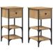vidaXL Nachtkastje - 2 stuks - Bruin - 33,5 x 36 x 70 cm - Hout