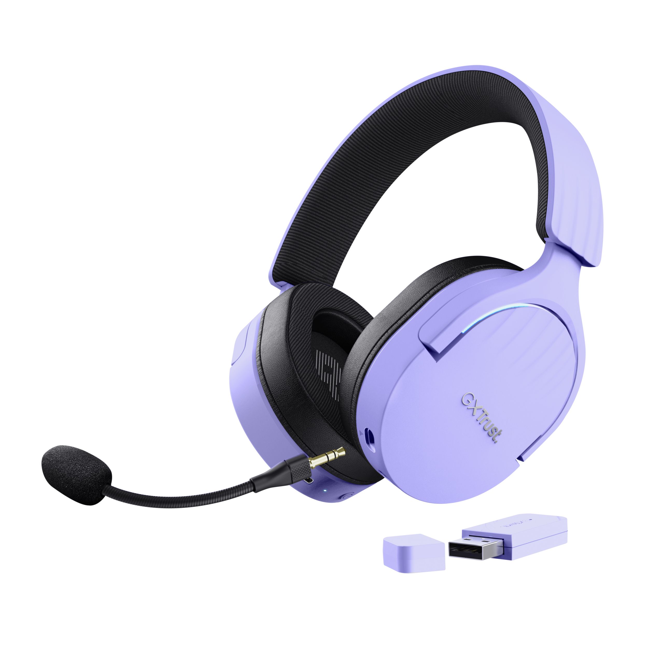 Trust GXT 491P FAYZO - Wireless Gaming Headset - USB Type-A / Bluetooth - Black/Purple