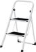 Stellar Trapladder - 2 treden, inklapbaar, RVS, Blanc, 150 kg draagvermogen