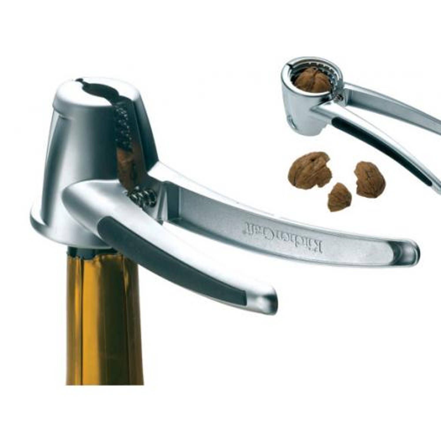 Bar Craft Deluxe Notenkraker/Kurkentrekker - 24,5 x 10 cm - RVS Zilver