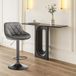 Ensemble de 2 tabourets de bar en velours - Gris foncé