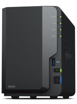 Synology DiskStation DS223 NAS Server - Realtek RTD1619B, 2GB RAM, 2-Bay, 0TB
